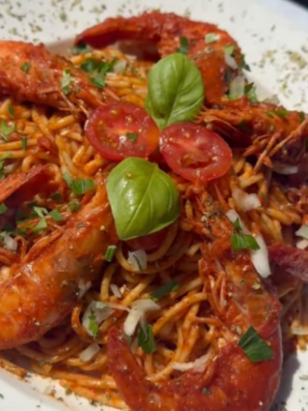 Plat du jour- Spaghetti crevettes royal