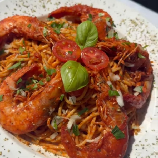 Plat du jour- Spaghetti crevettes royal